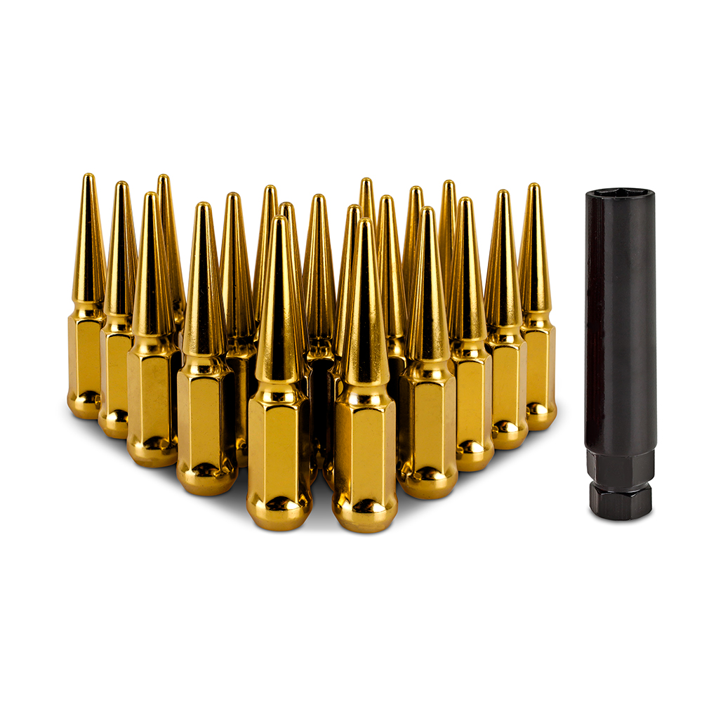 Mishimoto — Mishimoto Steel Spiked Lug Nuts M12x1.5 20pc Set - Gold
Spiked Lug Nuts - view 7